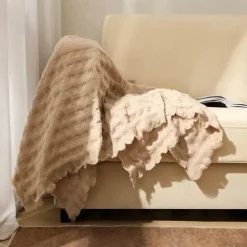 Kuschelige Waffel-Strickdecke – Vielseitiger Mehrjahreszeiten-Sofa-Bettbezug