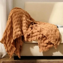 Kuschelige Waffel-Strickdecke – Vielseitiger Mehrjahreszeiten-Sofa-Bettbezug
