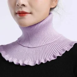 Kuscheliger Rollkragenschal aus Strick – Abnehmbares Kragen-Accessoire