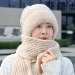 Kuscheliges Wintermütze-Schal-Set – warmes Plüsch-Winteraccessoires