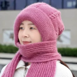 Kuscheliges Wintermütze-Schal-Set – warmes Plüsch-Winteraccessoires