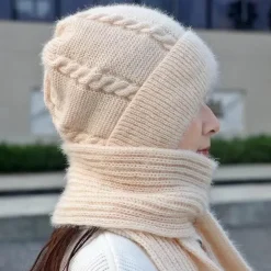 Kuscheliges Wintermütze-Schal-Set – warmes Plüsch-Winteraccessoires