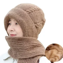 Kuscheliges Wintermütze-Schal-Set – warmes Plüsch-Winteraccessoires