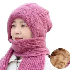 Kuscheliges Wintermütze-Schal-Set – warmes Plüsch-Winteraccessoires