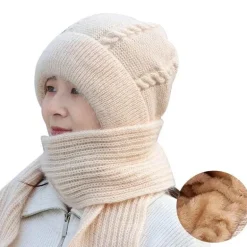Kuscheliges Wintermütze-Schal-Set – warmes Plüsch-Winteraccessoires