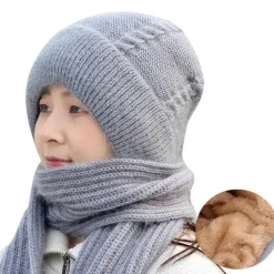 Kuscheliges Wintermütze-Schal-Set – warmes Plüsch-Winteraccessoires