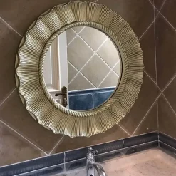 Large Round Wall Mirror - Decorative Home Accent Mirror