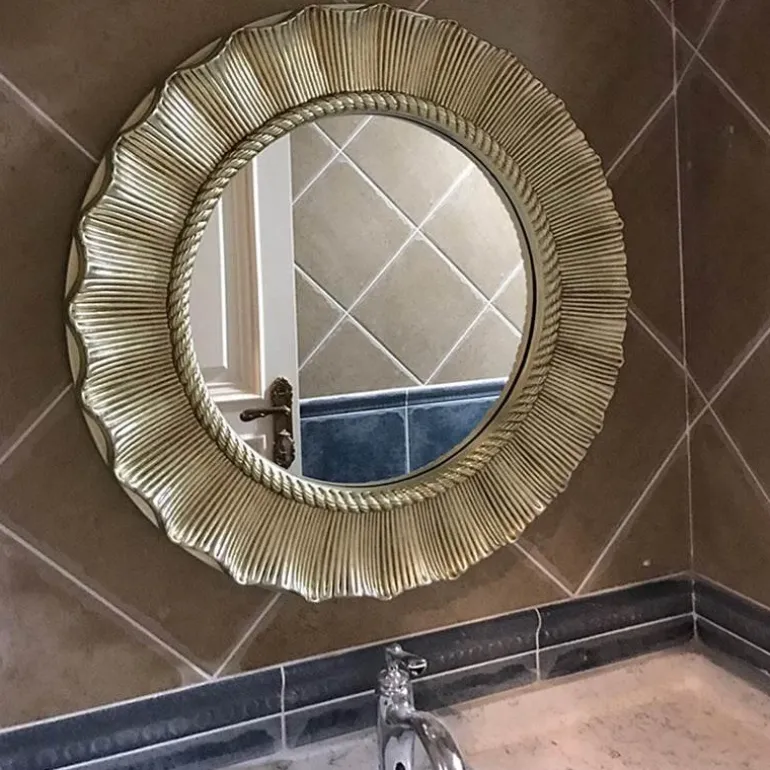 Large Round Wall Mirror - Decorative Home Accent Mirror