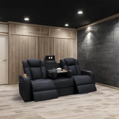 Leather Power Reclining Cinema Sofa - Electric Comfort Seating