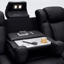 Leather Power Reclining Cinema Sofa - Electric Comfort Seating