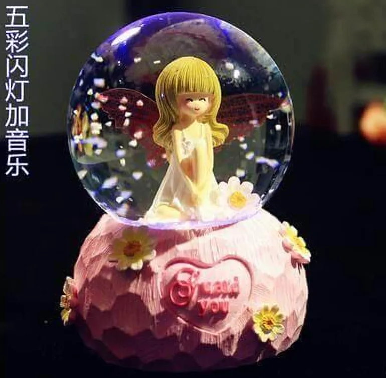 LED Crystal Ball Music Box - Glowing Night Light Decor