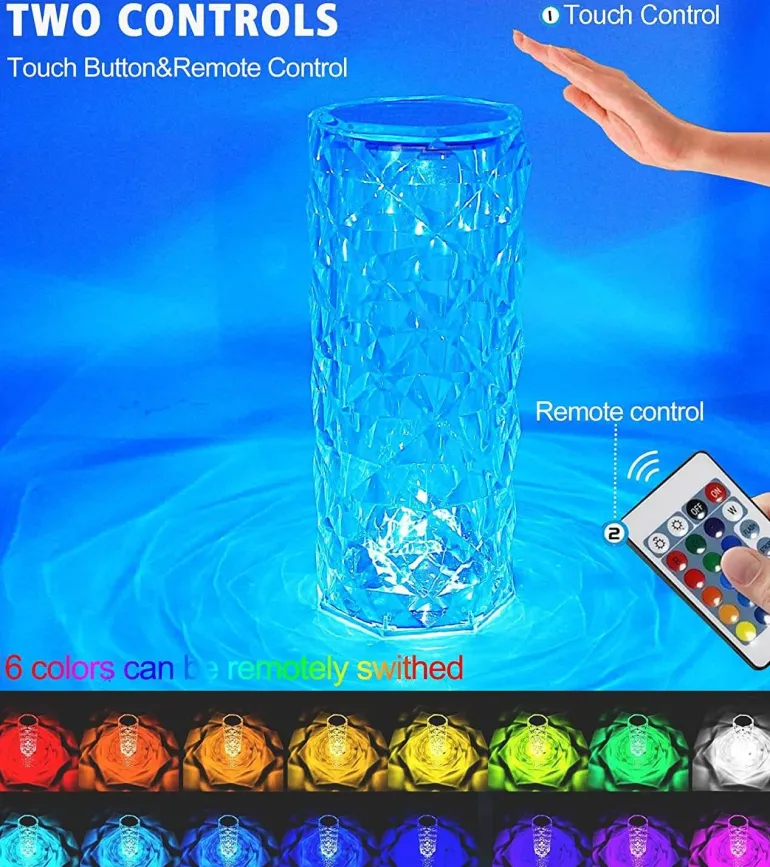 LED Crystal Night Light - Elegant Atmosphere Lamp