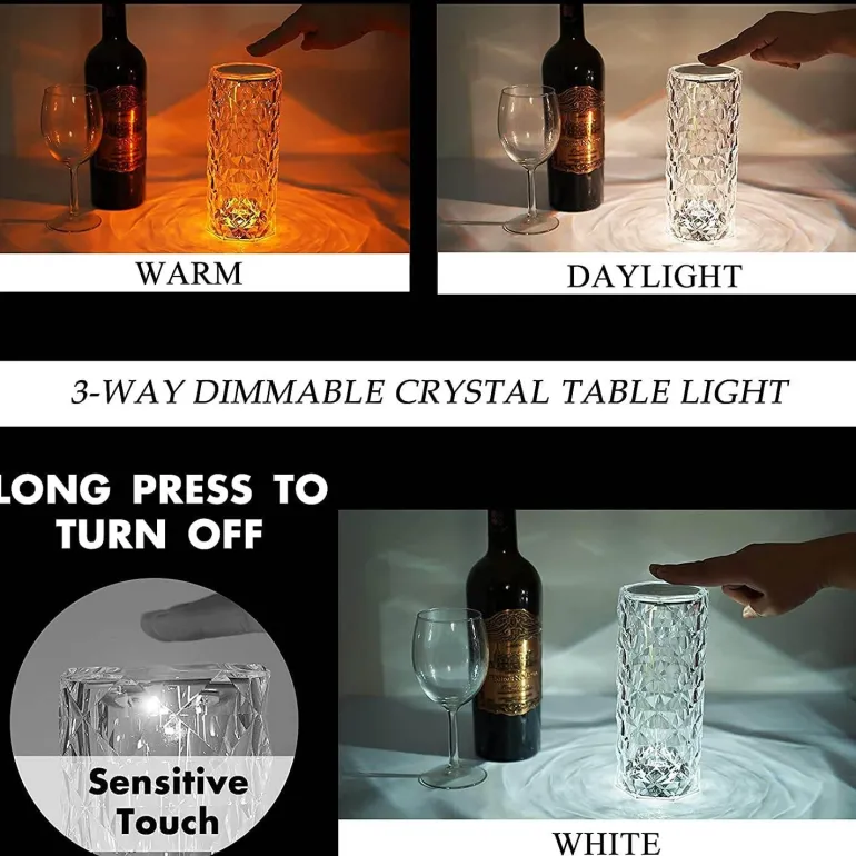 LED Crystal Night Light - Elegant Atmosphere Lamp