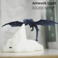 LED Dragon Night Lamp - 3D Printed Decorative Fire Light