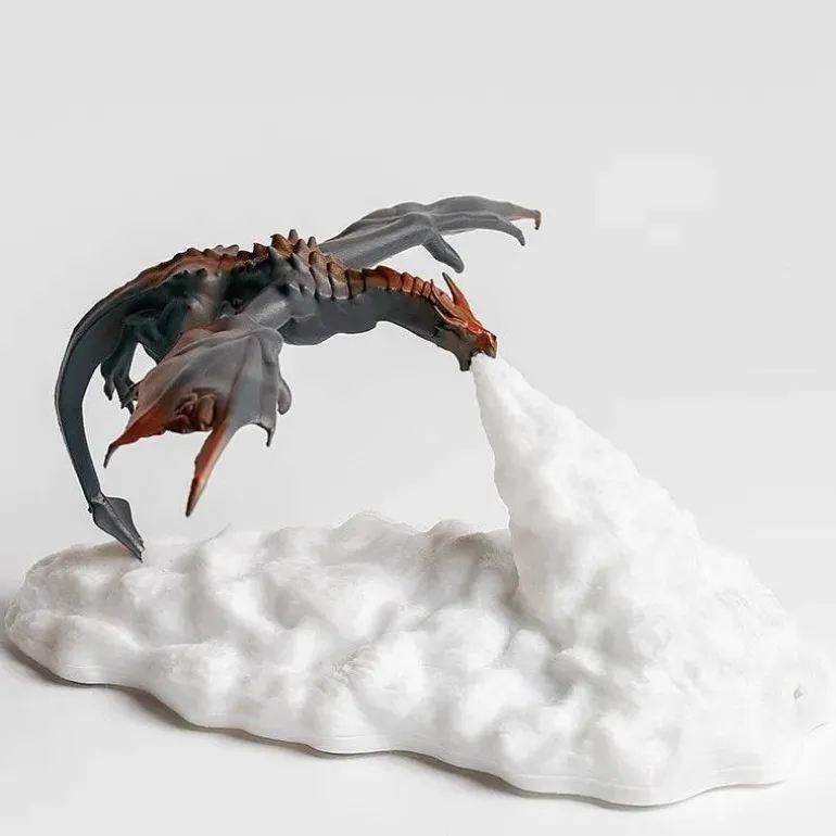 LED Dragon Night Lamp - 3D Printed Decorative Fire Light