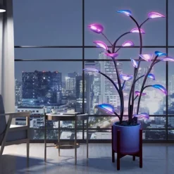 LED Plant Night Light - Decorative Houseplant Lamp