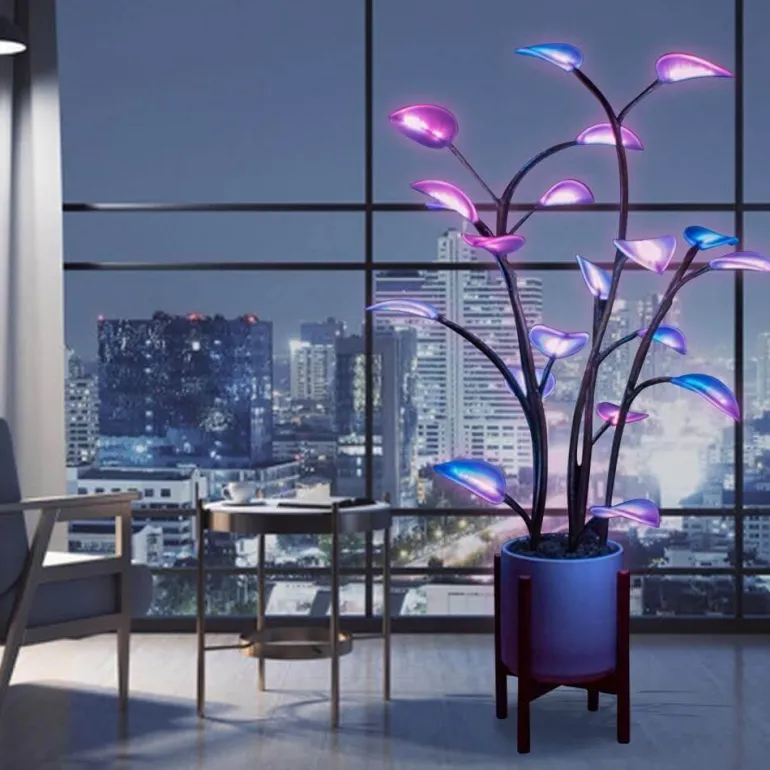 LED Plant Night Light - Decorative Houseplant Lamp