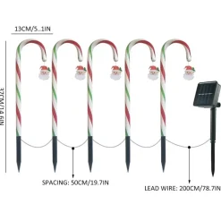 LED Solar Zuckerstangenlampe - Weihnachtsdeko für draußen