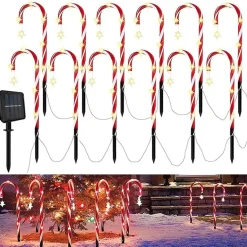 LED Solar Zuckerstangenlampe - Weihnachtsdeko für draußen