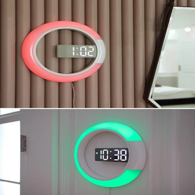 LED Wall Clock - Stylish Ring Lamp Design