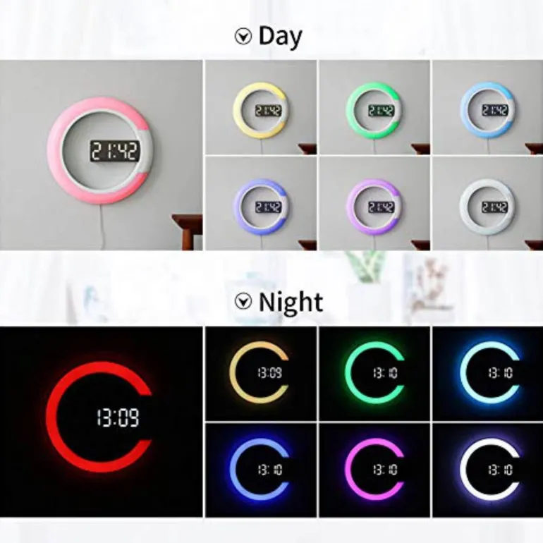 LED Wall Clock - Stylish Ring Lamp Design