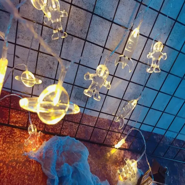 LED-Astronauten-Lichterkette – Galaxie-Lichterkette-Dekor