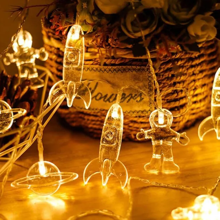 LED-Astronauten-Lichterkette – Galaxie-Lichterkette-Dekor