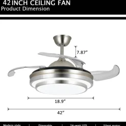 LED-Deckenventilatorlampe mit Fernbedienung – Moderne Beleuchtungsvorrichtung für das Zuhause