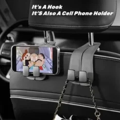 Leder-Rücksitz-Organizer – Auto-Aufbewahrungssystem mit Doppelhaken
