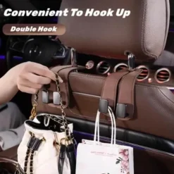 Leder-Rücksitz-Organizer – Auto-Aufbewahrungssystem mit Doppelhaken