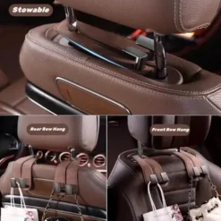 Leder-Rücksitz-Organizer – Auto-Aufbewahrungssystem mit Doppelhaken