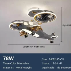 LED-Helikopter-Ventilatorlampe – Sky Hero Design