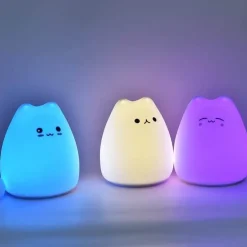 LED-Katzen-Nachtlampe – Buntes Silikonlicht mit Berührungssensor