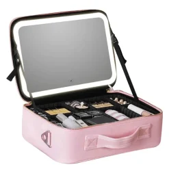 LED-Make-up-Tasche mit Spiegel – Reise-Kosmetik-Organizer
