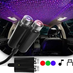 LED-Nachtlichtprojektor mit Tonaktivierung – farbenfrohes Himmelsdesign