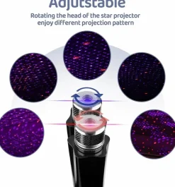 LED-Nachtlichtprojektor mit Tonaktivierung – farbenfrohes Himmelsdesign