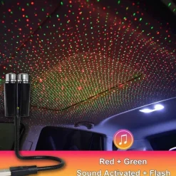 LED-Nachtlichtprojektor mit Tonaktivierung – farbenfrohes Himmelsdesign