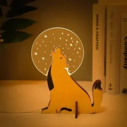 LED-Nachttischlampen aus Holz mit Tiermotiven – Bezaubernde Nachtlichter für Kinder