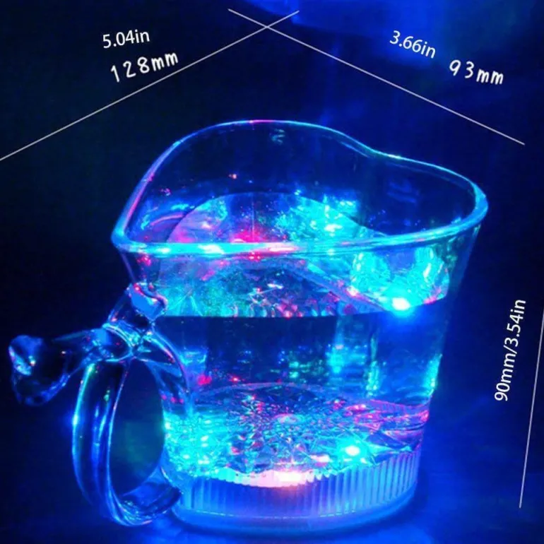 LED-Partybecher in Herzform – leuchtendes Trinkgeschirr
