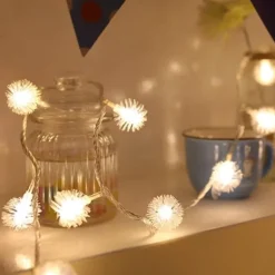 LED-Schneeball-Lichterkette – Weihnachtsdekoration für drinnen und draußen
