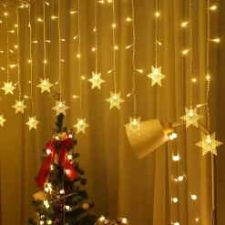 LED-Schneeflocken-Lichterkette – dekorative Lichterkette für den Winterurlaub