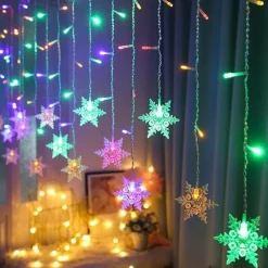 LED-Schneeflocken-Lichterkette – dekorative Lichterkette für den Winterurlaub