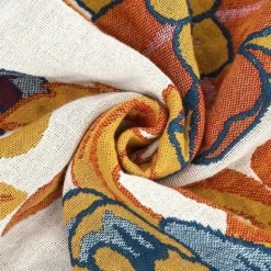 Leichte Baumwoll-Überwurfdecke mit Blumenmuster – Sommer-Wohndeko