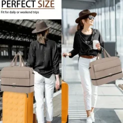 Leichte Reisetasche – Reisetasche mit großem Fassungsvermögen und abnehmbarem Riemen