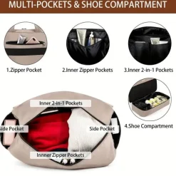 Leichte Reisetasche – Reisetasche mit großem Fassungsvermögen und abnehmbarem Riemen