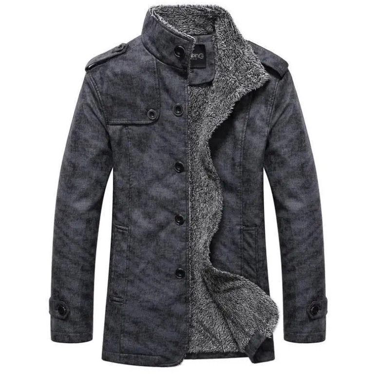 Leichter Windbreaker-Mantel aus Leder für Herren – Stilvolle lange Jacke
