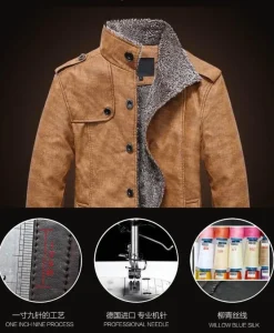 Leichter Windbreaker-Mantel aus Leder für Herren – Stilvolle lange Jacke