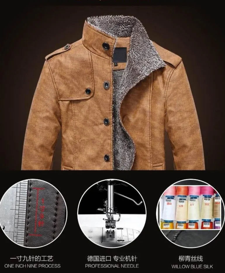 Leichter Windbreaker-Mantel aus Leder für Herren – Stilvolle lange Jacke