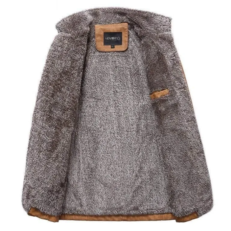 Leichter Windbreaker-Mantel aus Leder für Herren – Stilvolle lange Jacke