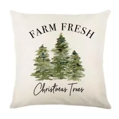 Leinen Frohe Weihnachten Kissenbezug 45x45cm Wurfkissenbezug